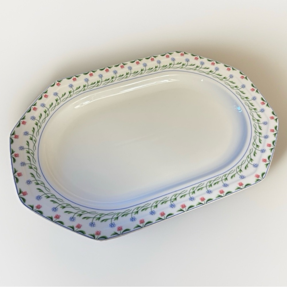 RARE Christopher Stuart Bail Hai Floral 14” Oval Serving Platter RETIRED